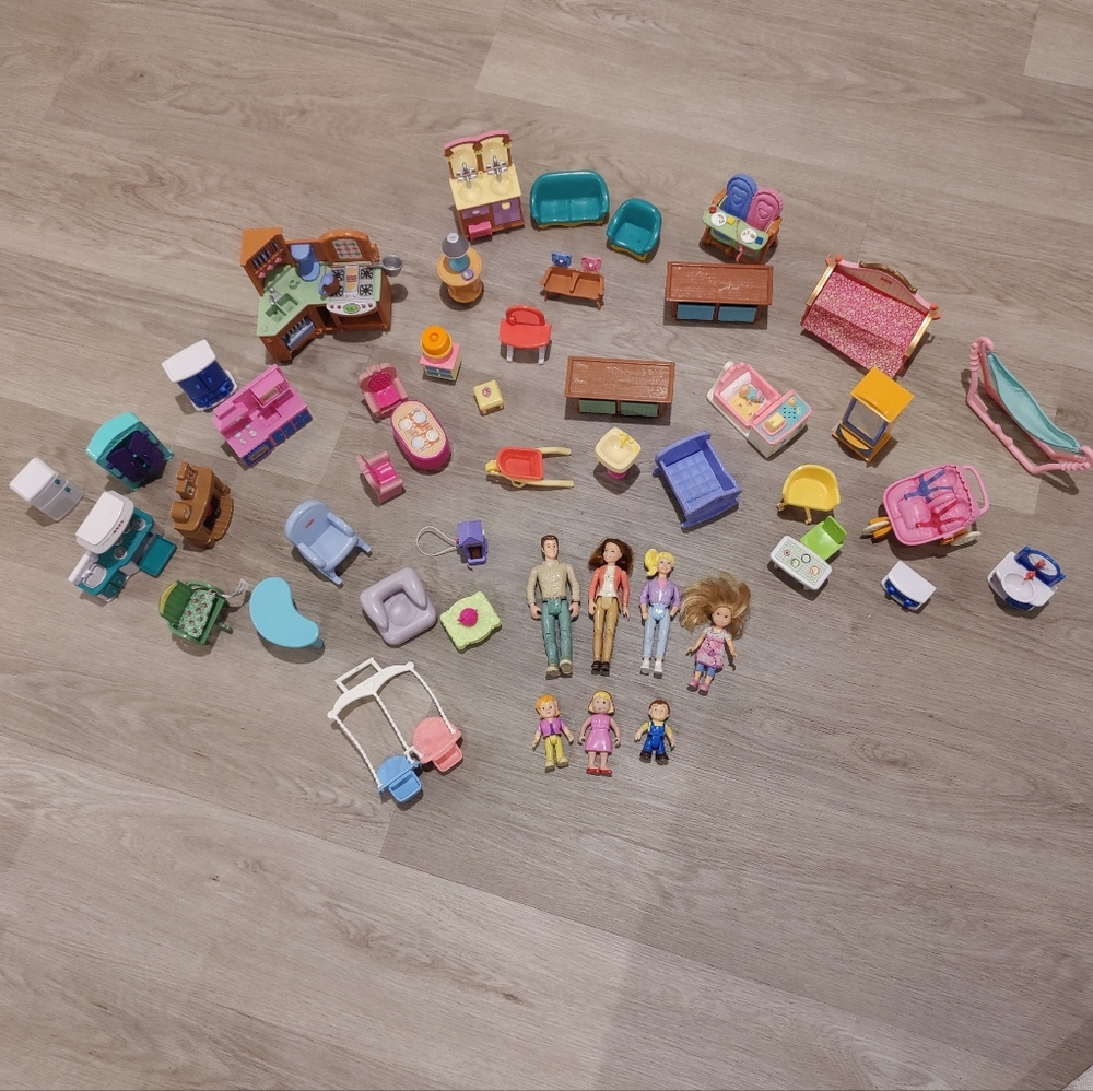 Lot of vintage toys doll furniture fisher price and others Accessories Figures